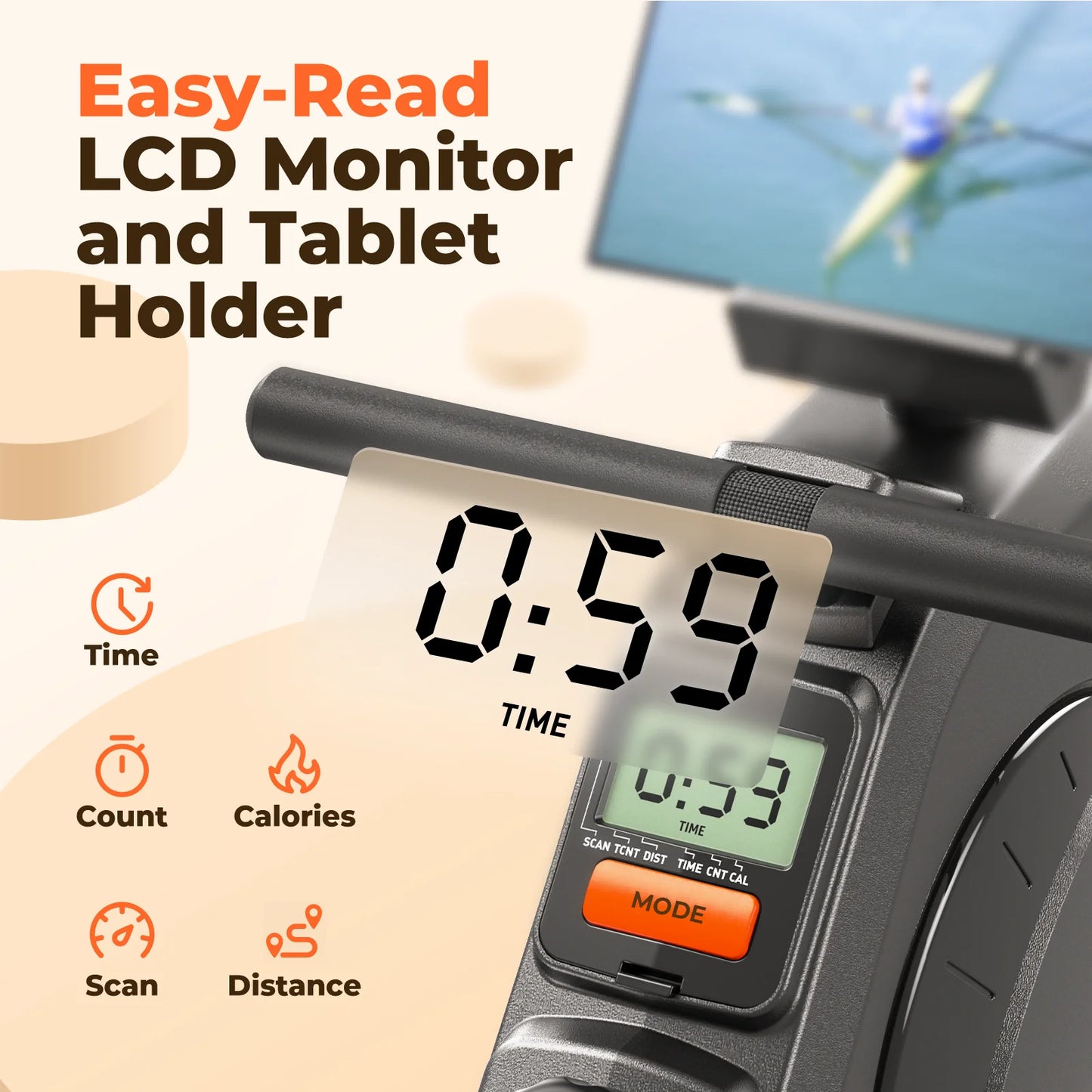 YOSUDA Magnetic Rowing Machine 350 Lbs Weight Capacity - Foldable Rower for Home Use with Bluetooth, App Supported, Tablet Holder and Comfortable Seat Cushion
